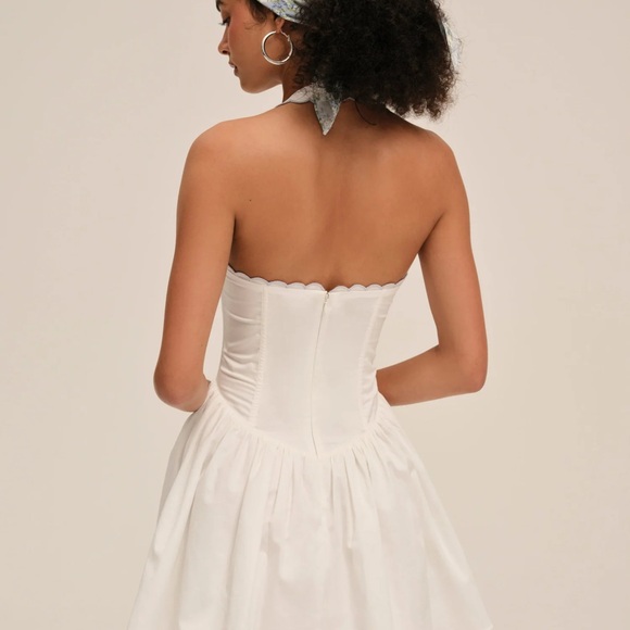 for love & lemons tea time poplin bustier mini dress white size S NWT - Picture 4 of 7